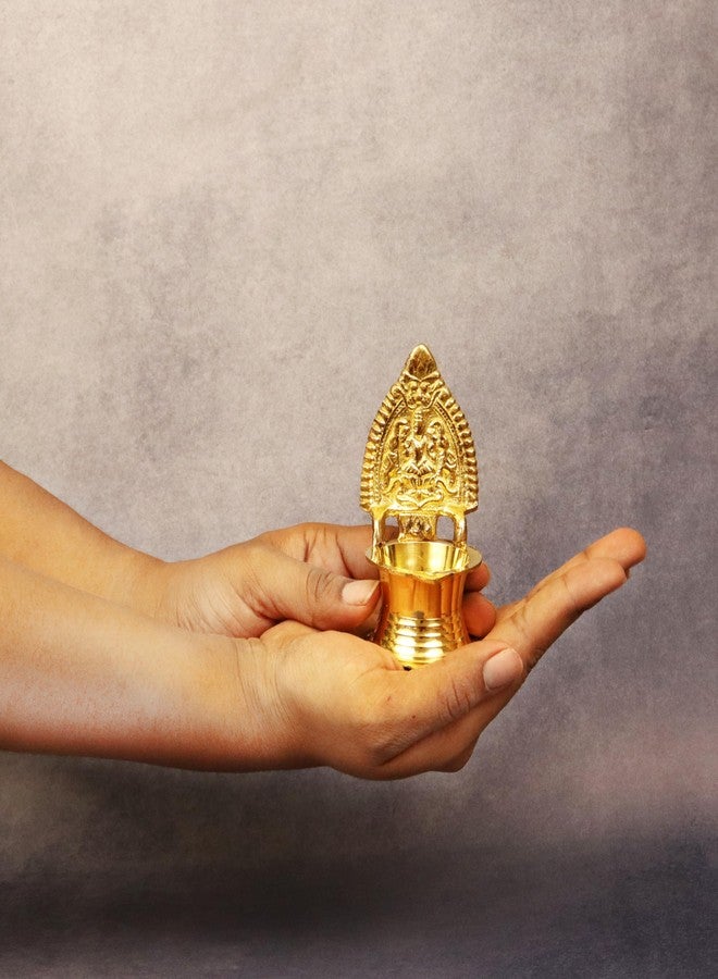 Spillbox النحاس التقليدي Kamachi Diya لمصباح زيت Puja Deepam للمنزل | معبد Kamatchi Devi Maa| هندوسي (صغير) - ميني كاماتشي عمان فيلاككو - Image 2